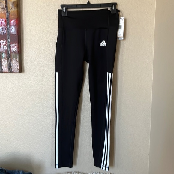NWT Adidas AeroReady black  HighRise Workout Leggings sz S - Picture 1 of 6